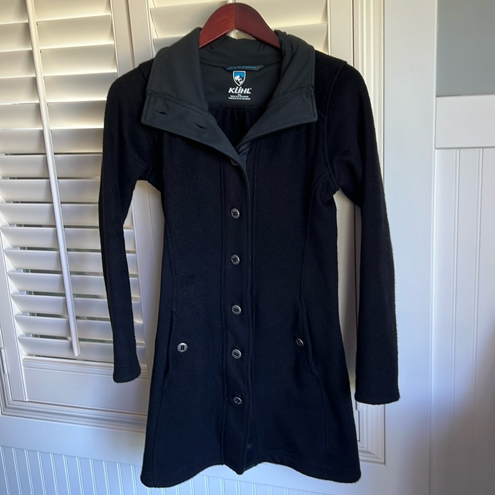 Kuhl Savina Alfpaca fleece button-down sweater, long-length cardigan size XS